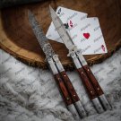 Custom Handmade Heavy-Duty Folding Butterfly Knives Stainless Steel with Leather Sheath, Butterfly