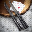 Custom Handmade Original Filipino Balisong Butterfly Knife Brass + Kamagong Wood Inserts + Sheath