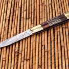 Custom Handmade Heavy-Duty Folding Butterfly Knives Brass with Bone and Narra Wood Inserts,Butterfly