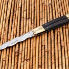 Custom Handmade Heavy-Duty Folding Butterfly Knives Brass with Kamagong Wood Inserts, Butterfly