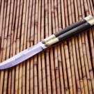 Custom Handmade Heavy-Duty Folding Butterfly Knives Brass with Bone Inserts, Balisong Butterfly