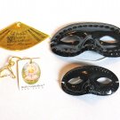 USED -  LOT OF 2 Black Plastic Masquerade Masks (different sizes)