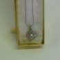 NEW - Silver tone chain with clear & AB rhinestone pendant