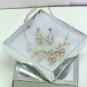 NEW- Rhinestone Necklace & Earring Set with Floral Design