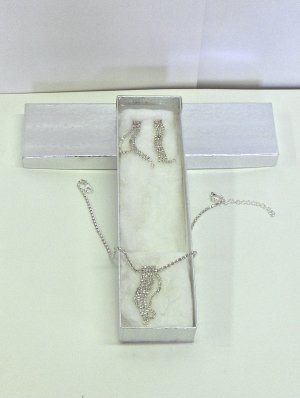 NEW- Rhinestone Necklace & Earring Set with Graduated Fringe Drops