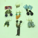 MIXED LOT I: 9 pairs 1980's Pierced Earrings, fun & unique shapes and styles