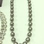MIXED LOT O: 5 pieces - Pierced Earrings & Necklaces, silver tone