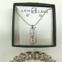 MIXED LOT O: 5 pieces - Pierced Earrings & Necklaces, silver tone