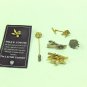 MIXED LOT Q: 6 Vintage Tie Pins: Clasp and Tack Style, Silver & Gold Tones