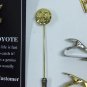 MIXED LOT Q: 6 Vintage Tie Pins: Clasp and Tack Style, Silver & Gold Tones