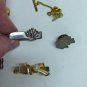 MIXED LOT Q: 6 Vintage Tie Pins: Clasp and Tack Style, Silver & Gold Tones