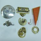 MIXED LOT R - 8 Pins mixed eras, bakelite, enamel, ceramic, silver & gold tone