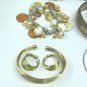 MIXED LOT S- 13 Bracelets: bangles, cuffs, stretchy, chain, silver & gold tones
