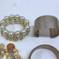 MIXED LOT S- 13 Bracelets: bangles, cuffs, stretchy, chain, silver & gold tones