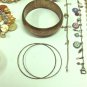 MIXED LOT S- 13 Bracelets: bangles, cuffs, stretchy, chain, silver & gold tones