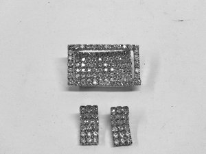 MIXED LOT L: Vintage 1960's Mad Men Rhinestone Clip Earrings and Matching Pin