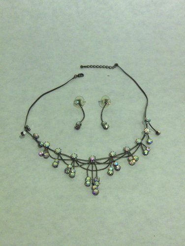NEW - AB Austrian Crystal Necklace & Earring Set
