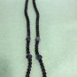 NEW - Amethyst long bead necklace with small silver tone clasp
