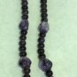 NEW - Amethyst long bead necklace with small silver tone clasp