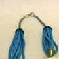 NEW VINTAGE - 1980's Dyed Turquoise Puka Shell and Carved Bone Necklace Set