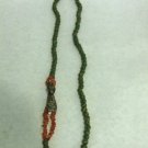 NEW - Artisan Polymer/Clay Long Bead Necklace with Silver Dragon