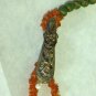 NEW - Artisan Polymer/Clay Long Bead Necklace with Silver Dragon