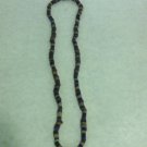 VINTAGE - Coral Tube Bead Necklace in Blue, Brown & Beige Tones