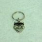 NEW - Theatre 'Comedy' Mask Silver-tone & Black Key Chain