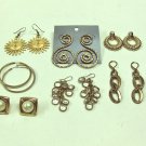 MIXED LOT B: 7 pairs 1980-90's Pierced Earrings, Gold Tones