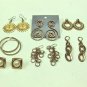 MIXED LOT B: 7 pairs 1980-90's Pierced Earrings, Gold Tones