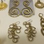 MIXED LOT B: 7 pairs 1980-90's Pierced Earrings, Gold Tones