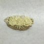 USED - Victorian/Steampunk Ivory Ribbon Roses w/Pearls & Gold Pleated Swag Decorative Pin