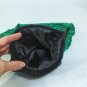 NEW - Unique Green Sequin Christmas Stocking w/Faux Black Fur Trim, Fully Lined