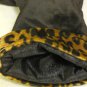 NEW - Unique Black Velvet Christmas Stocking w/Faux Leopard Fur Trim, Fully Lined