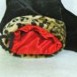 NEW - Unique Black Velvet Christmas Stocking w/Faux Leopard Fur Trim, Fully Lined