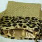 NEW - Unique Camel Chenille Christmas Stocking w/Faux Leopard Fur Trim, Fully Lined