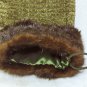 NEW - Unique Olive Chenille Christmas Stocking w/Faux Mink Fur Trim, Fully Lined