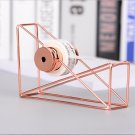 Desktop Tape Dispenser Metal Wire Rose Gold Color Tape Holder Cutter,Lightweight and Novelty Design