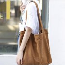 Vintage Women Canvas Shoulder Bag Solid Color Girls Satchel shopping Handbag