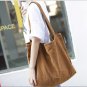 Vintage Women Canvas Shoulder Bag Solid Color Girls Satchel shopping Handbag