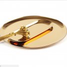 Round Stainless Steel Serving Tray/Bottle Cosmetic jewelry Tray 11inch diameter