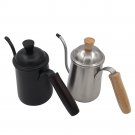 Stainless Steel Pouring Over Gooseneck Drip Tea Coffee Kettle,Wood handle 650ml