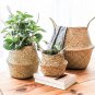 Woven Seagrass Handmade Tote Belly Basket for Storage,Laundry,Plant Pot Cover