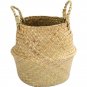Woven Seagrass Handmade Tote Belly Basket for Storage,Laundry,Plant Pot Cover