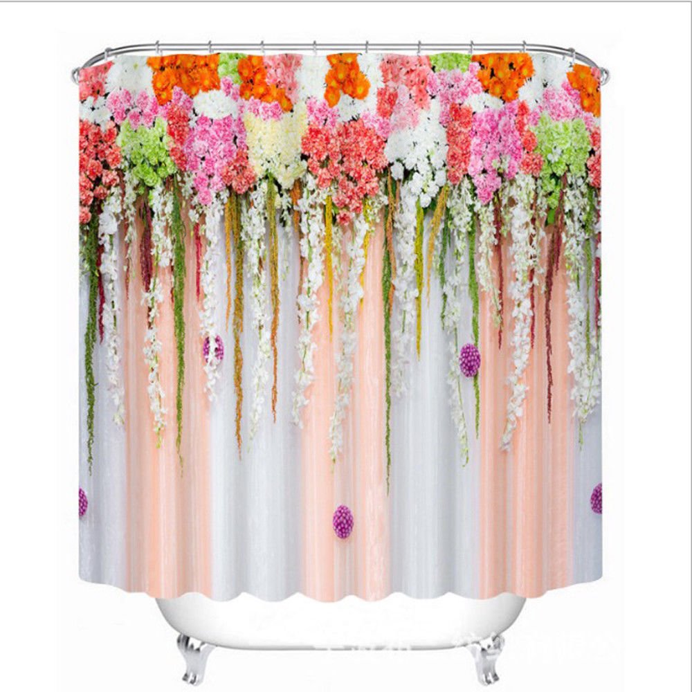Polyester 3D Print Waterproof Shower Curtain for Bathroom,Machine Washable-71x71