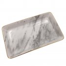 Marble Gold Edge Ceramic Serving Platter,Jewelry Cosmetic Organizer Storage Tray
