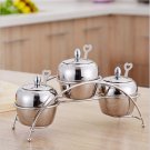 Stainless Steel Seasoning Containers Set,Spice Salt Storage Organizers  Jar Rack