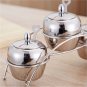 Stainless Steel Seasoning Containers Set,Spice Salt Storage Organizers Jar Rack