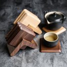 Square Solid Wood Coaster,7-Piece Coaster Set with Holder for Drink,Coffee&Tea