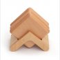 Square Solid Wood Coaster,7-Piece Coaster Set with Holder for Drink,Coffee&Tea